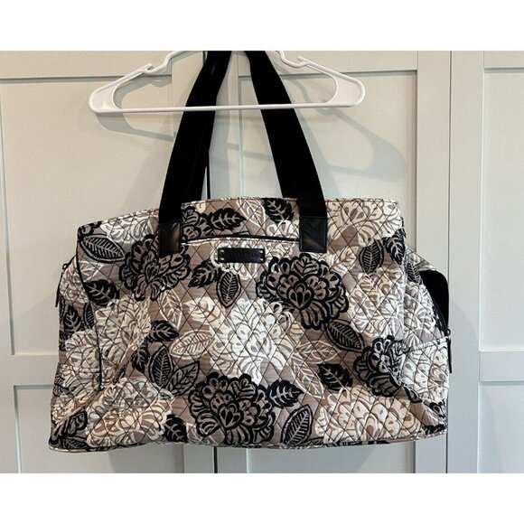 Vera Bradley Handbags - Vera Bradley Key West QVC Exclusive Large Weekender Travel Bag Rare Beige Black
